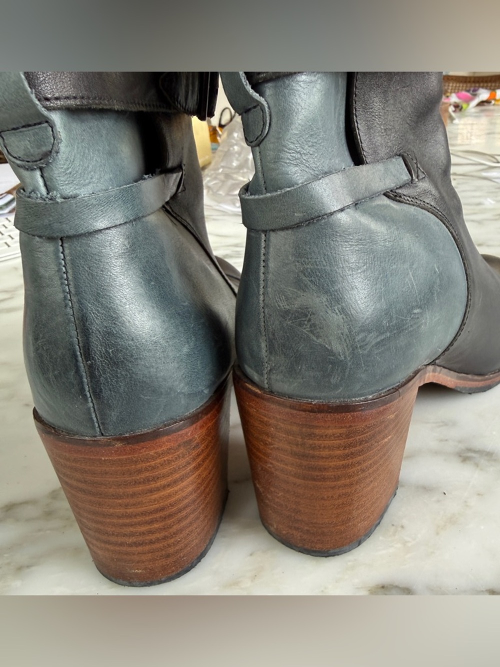 Wolverine Women's 1000 Mile Samantha Pleet Boots 11B Black And Blue - Picture 7 of 7